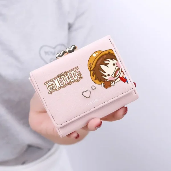One Piece Cartoon Figure Card Pack – Trifold Mini Coin Purse for Women | Cute Student Gift