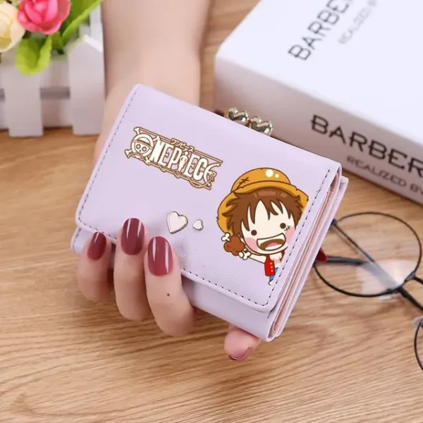 One Piece Cartoon Figure Card Pack – Trifold Mini Coin Purse for Women | Cute Student Gift