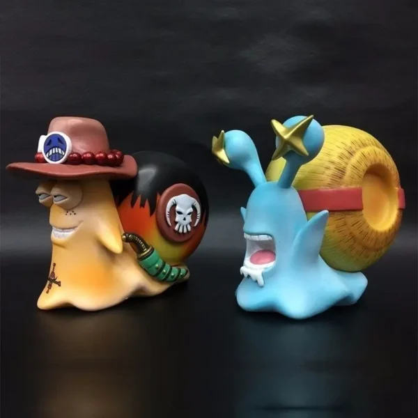 11-12cm New Anime One piece Den Den Mushi Ace Luffy Law Doflamingo Action Figure Telephone Snail Worm PVC Collection Boys Gift