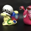 11-12cm New Anime One piece Den Den Mushi Ace Luffy Law Doflamingo Action Figure Telephone Snail Worm PVC Collection Boys Gift