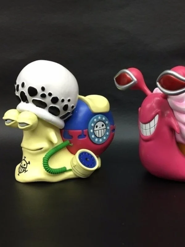 11-12cm New Anime One piece Den Den Mushi Ace Luffy Law Doflamingo Action Figure Telephone Snail Worm PVC Collection Boys Gift