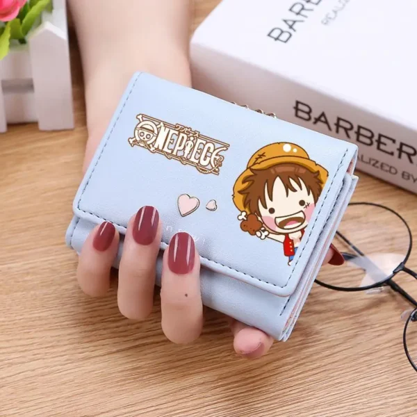 One Piece Cartoon Figure Card Pack – Trifold Mini Coin Purse for Women | Cute Student Gift