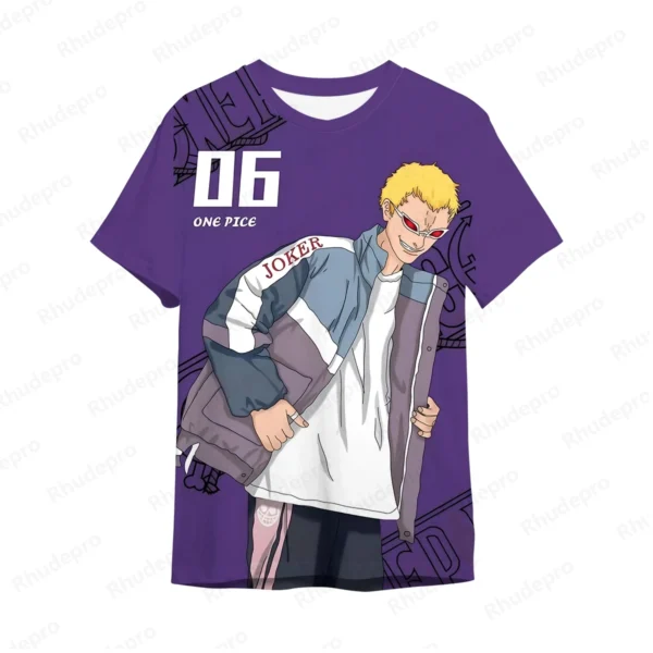 2024 Men's Anime One Piece Monkey D. Luffy Roronoa Zoro 3D Printing T-shirt