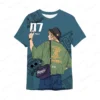 2024 Men's Anime One Piece Monkey D. Luffy Roronoa Zoro 3D Printing T-shirt