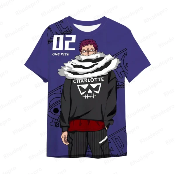 2024 Men's Anime One Piece Monkey D. Luffy Roronoa Zoro 3D Printing T-shirt