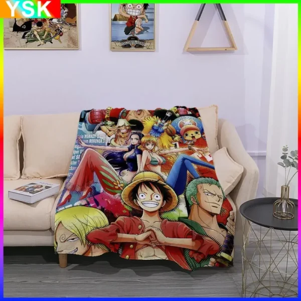 3D New Printed One Piece Anime Blanket Falai Velvet Cartoon Cover Blanket Luffy Student Air Conditioning Blanket Gift