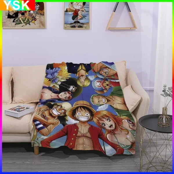 3D New Printed One Piece Anime Blanket Falai Velvet Cartoon Cover Blanket Luffy Student Air Conditioning Blanket Gift