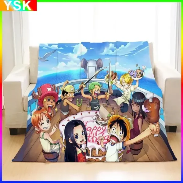 3D New Printed One Piece Anime Blanket Falai Velvet Cartoon Cover Blanket Luffy Student Air Conditioning Blanket Gift