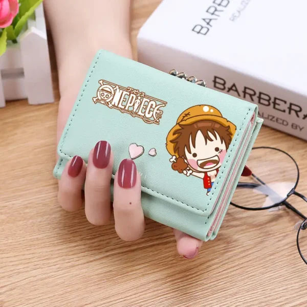 One Piece Cartoon Figure Card Pack – Trifold Mini Coin Purse for Women | Cute Student Gift