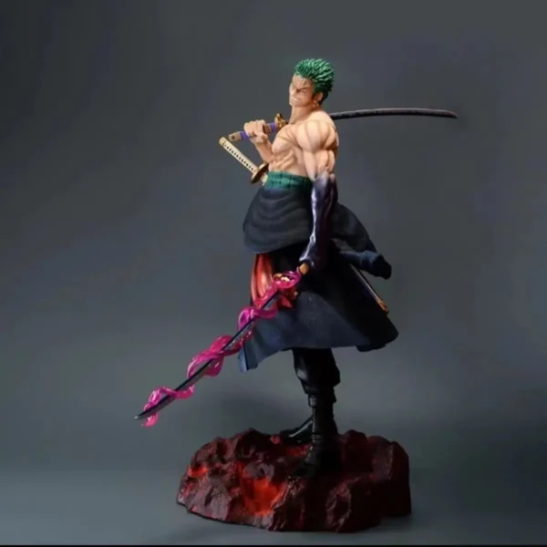 50cm One Piece Gk Zoro The Sword Bearer Standing Zoro Five-Headed Eagle Interchangeable Statue Model Ornaments Figure Toys Gift