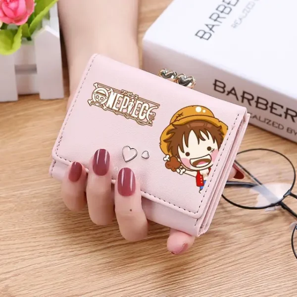 One Piece Cartoon Figure Card Pack – Trifold Mini Coin Purse for Women | Cute Student Gift