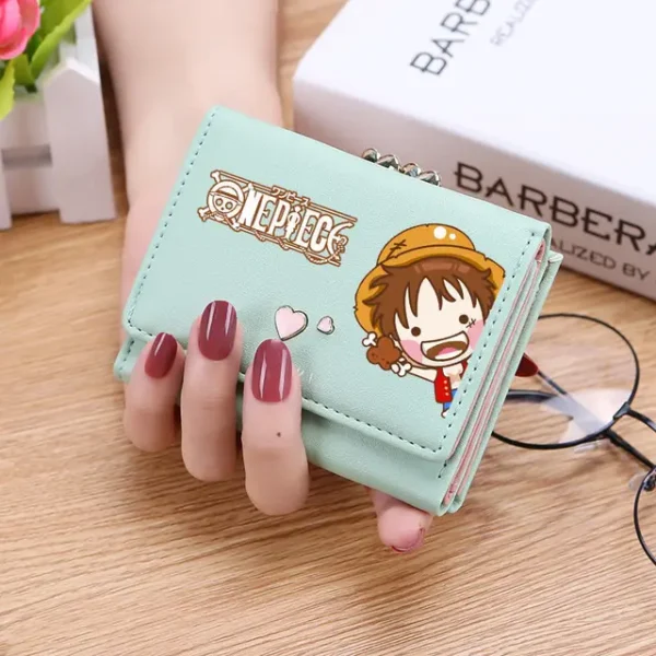 One Piece Cartoon Figure Card Pack – Trifold Mini Coin Purse for Women | Cute Student Gift