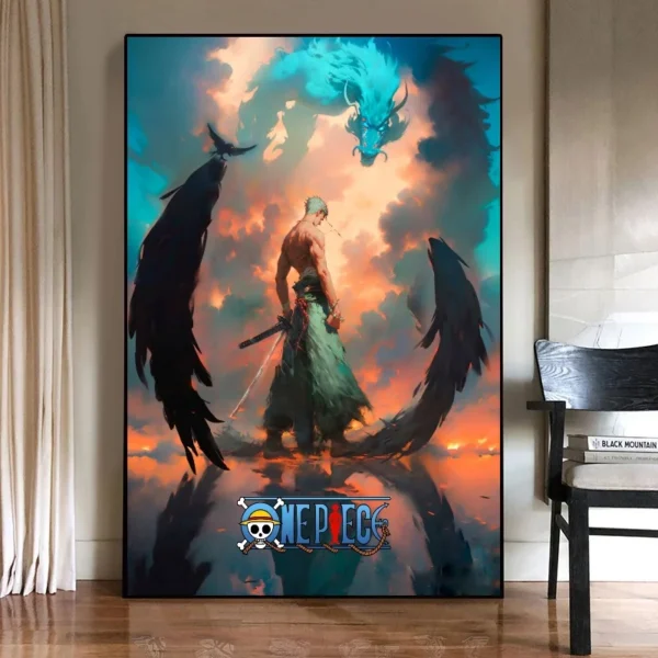 Aesthetic ONE PIECE Anime Roronoa Zoro Poster Print HD Picture Canvas Decorative Painting Wall Art Living Room Canvas