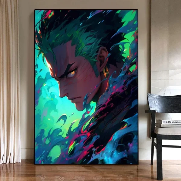 Aesthetic ONE PIECE Anime Roronoa Zoro Poster Print HD Picture Canvas Decorative Painting Wall Art Living Room Canvas