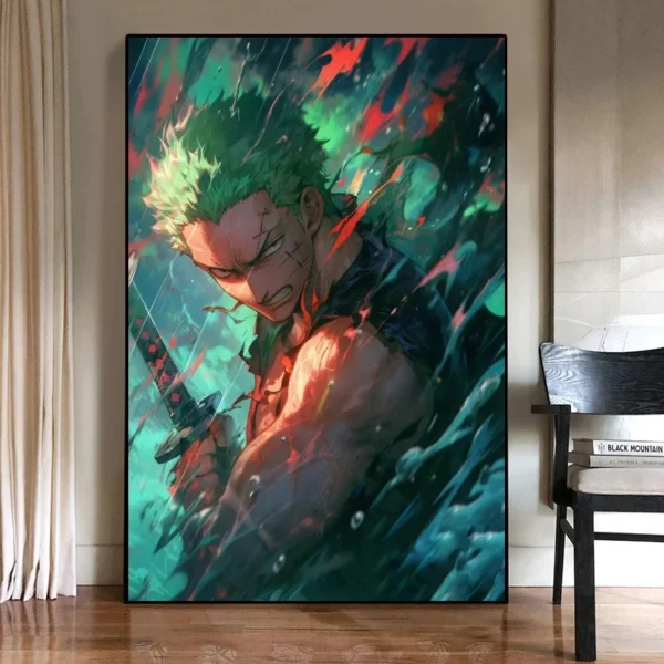 Aesthetic ONE PIECE Anime Roronoa Zoro Poster Print HD Picture Canvas Decorative Painting Wall Art Living Room Canvas