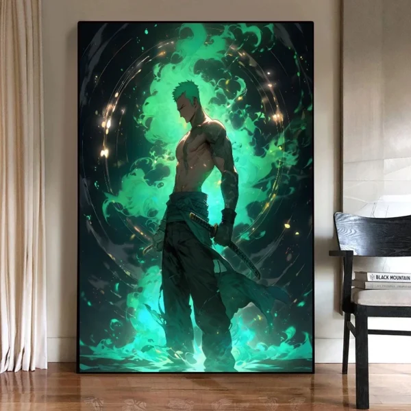 Aesthetic ONE PIECE Anime Roronoa Zoro Poster Print HD Picture Canvas Decorative Painting Wall Art Living Room Canvas