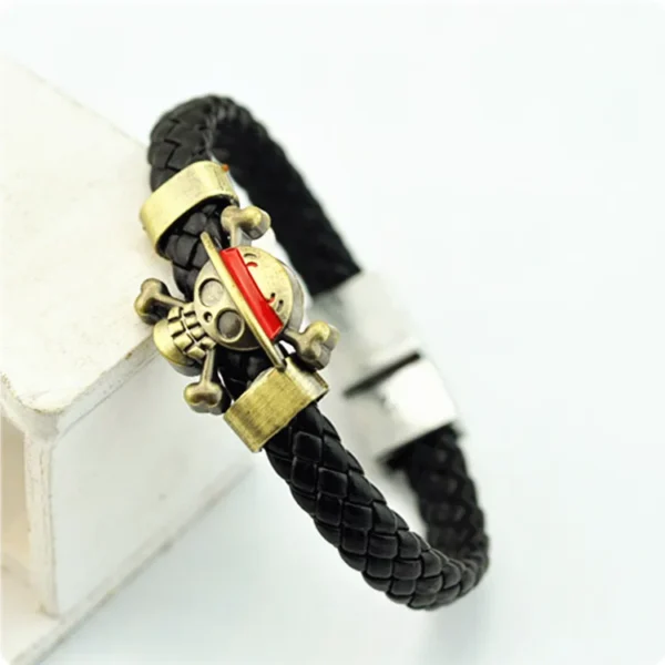 Animated Bracelet One Piece Death Skull Logo Magnetic Clasp Head Simple Elegant Accessories Personal Wristband Wholesale