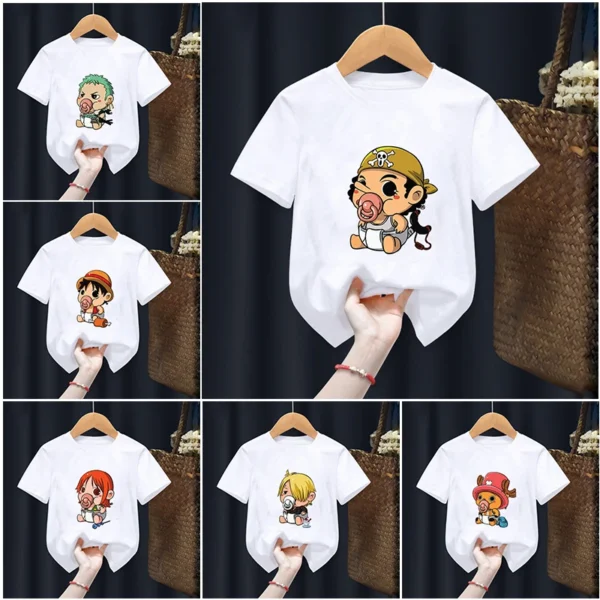 Anime Children T-Shirt Kawaii T Shirt One Piece Anime Cartoons
