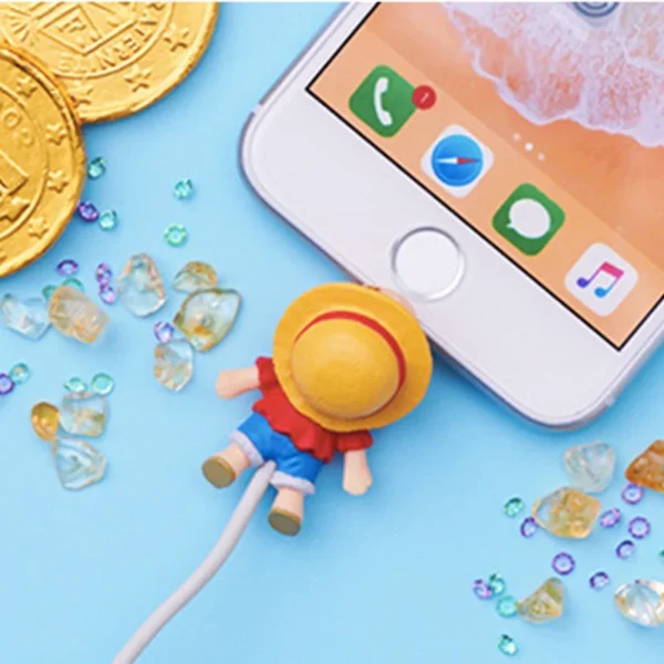 Anime ONE PIECE Phone Data Cable Protective Sleeve Cartoon Zoro Chopper Luffy Cute for IPhone Samsung Ipad Charging Cable Gift