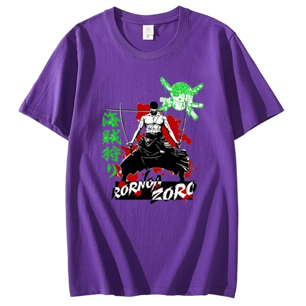 Anime ONE PIECE T-shirt Roronoa Zoro Printed