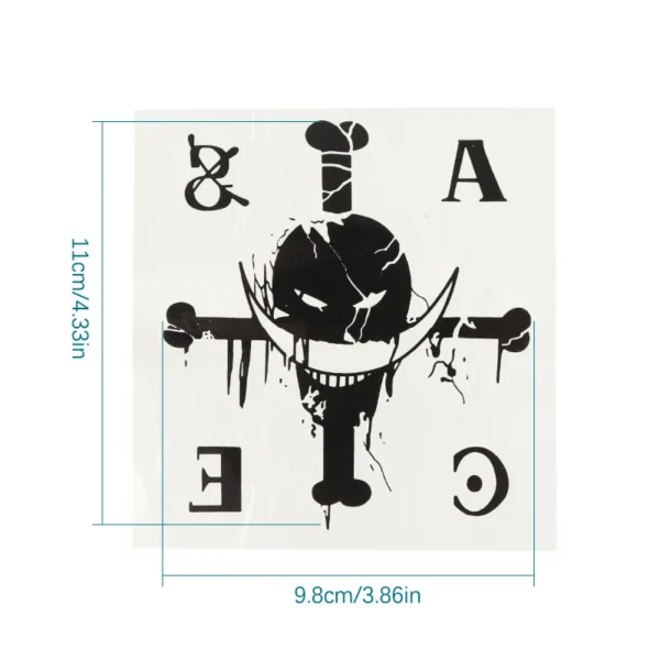 Anime ONE PIECE Waterproof Tattoos Stickers Luffy Lasting Finger Tattoo Stickers Cosplay Ace English Letter ASCE Arm Fake Tattoo