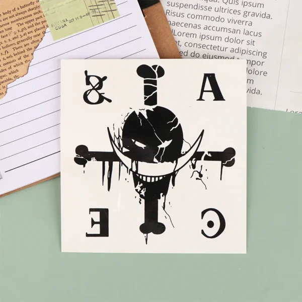 Anime ONE PIECE Waterproof Tattoos Stickers Luffy Lasting Finger Tattoo Stickers Cosplay Ace English Letter ASCE Arm Fake Tattoo