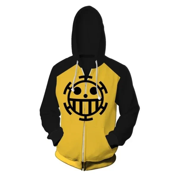 Anime One Piece 3D Hoodie Sweatshirts Trafalgar Law Pirates Of Heart