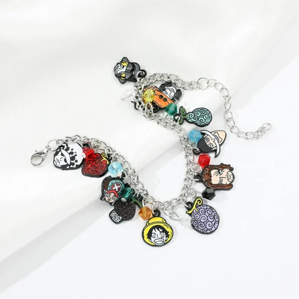 Anime One Piece Charms Bracelets Luffy Shanks Chopper Edward Newgate Cute Cartoon Pendant Hand Chains for Women Fashion Bangles