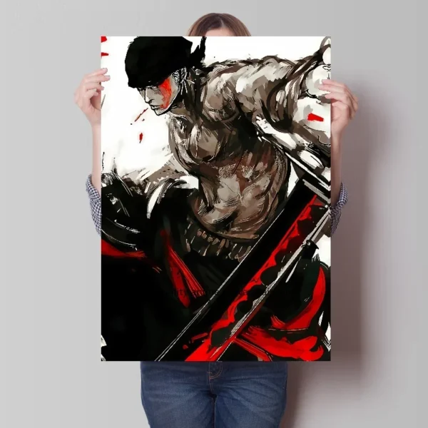 Anime One Piece Luffy Roronoa Zoro Poster Decor Canvas Painting Bar Home Bedroom Wall Aesthetic Art Wall Decoration Gift