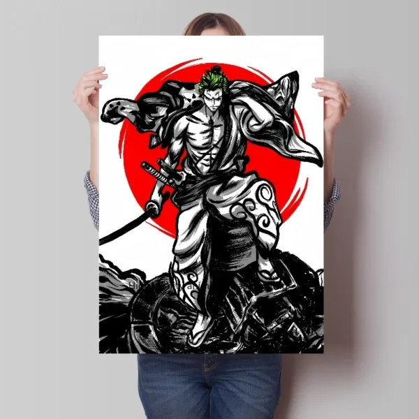 Anime One Piece Luffy Roronoa Zoro Poster Decor Canvas Painting Bar Home Bedroom Wall Aesthetic Art Wall Decoration Gift