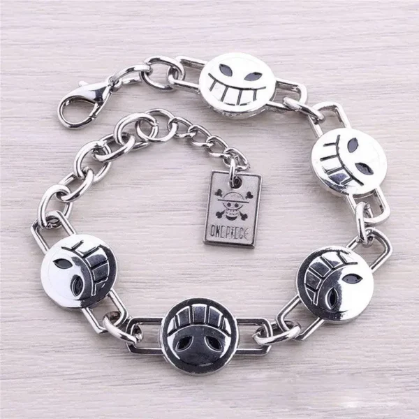 Anime One Piece Periphery Straw Hat Skull Face Bracelets Cosplay Men Woman Fashion Bangle for Jewelry Bracelet Gift Accessory