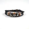 Anime One Piece Straw hat Skull bracelet Leather braided alloy bracelet Popular couples jewelry holiday gifts