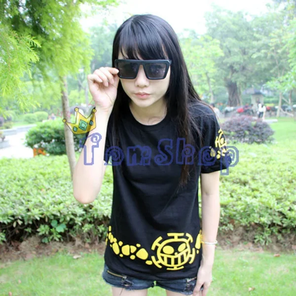 Anime One Piece Trafalgar Law Cosplay T-Shirt Men Women Unixex Casual Tee Shirts Cotton Tops Costume Size M-XXL