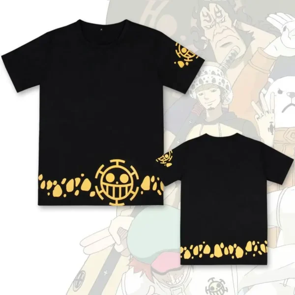 Anime One Piece Trafalgar Law Cosplay T-Shirt Men Women Unixex Casual Tee Shirts Cotton Tops Costume Size M-XXL