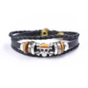 Anime One-piece Bracelet Men's Action Figure Luffy Skull Straight Hat Punk Black Leather Woven Brass Cosplay Accessories Gifts
