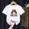 Cartoon Anime One Piece Printed Children T-Shirt Kid Girl Boy Fashion Y2K
