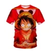 Children's One Piece Cartoon Luffy Boys' Printed Children's Girls' Harajuku T-shirt Summer Children's Short Sleeved 3D T-shirt
