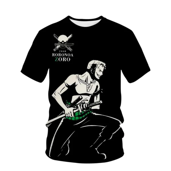 Children's One Piece Cartoon Luffy Boys' Printed Children's Girls' Harajuku T-shirt Summer Children's Short Sleeved 3D T-shirt