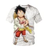 Children's One Piece Cartoon Luffy Boys' Printed Children's Girls' Harajuku T-shirt Summer Children's Short Sleeved 3D T-shirt