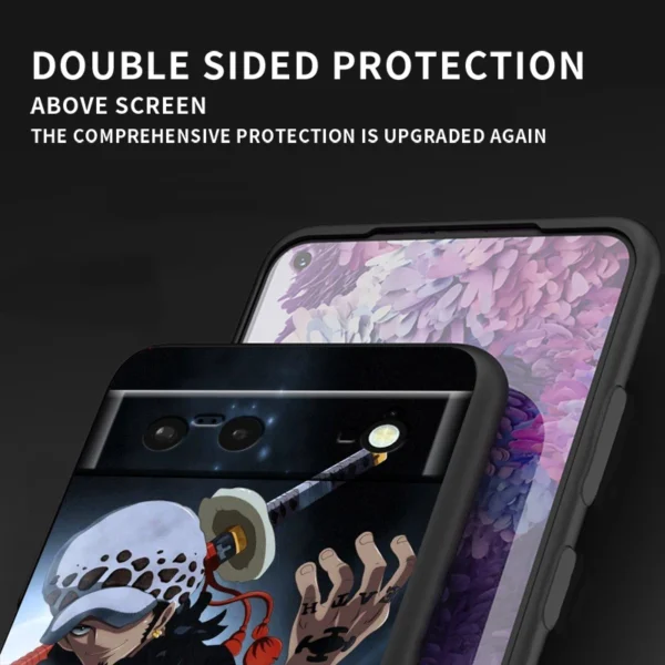 Comics One Piece Anime Luffy For Google Pixel 8 7A 7 6A 6 5A 5 4 4A XL 5G Black Silicon Shockproof Shell Phone Case