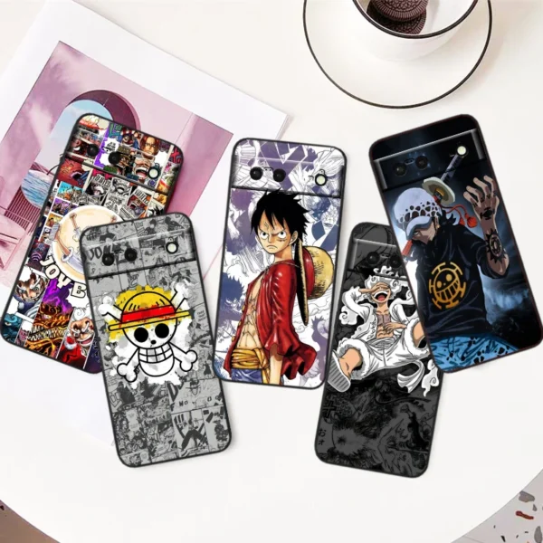 Comics One Piece Anime Luffy For Google Pixel 8 7A 7 6A 6 5A 5 4 4A XL 5G Black Silicon Shockproof Shell Phone Case