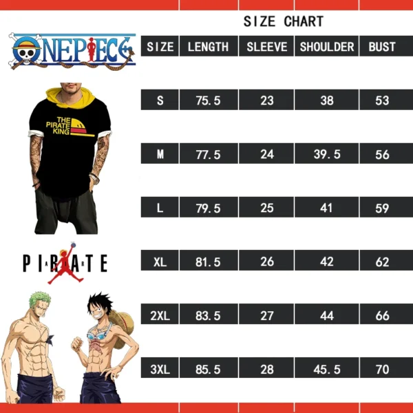High Quality Men's Hooded T-Shirt T-shirts One Piece Harajuku Style Trend Clothing Piece Oversized Fashion 2024 Y2k T-Shirt 3XL