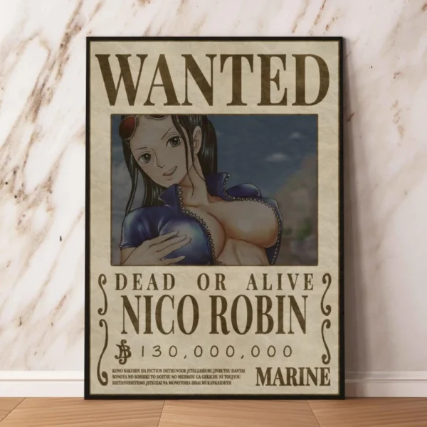 Hot Anime Poster One Piece Sanji WANTED Decor Gifts Living Room Decoration Paintings Children's Bedroom Decor Decorative