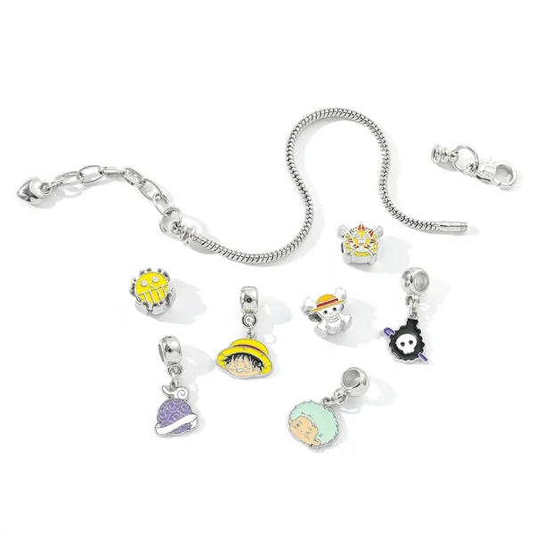 Japan Anime One Piece Bracelets Figure Monkey D. Luffy Pirate Beads Chains DIY Charms Bracelet for Women Jewelry Party Gifts