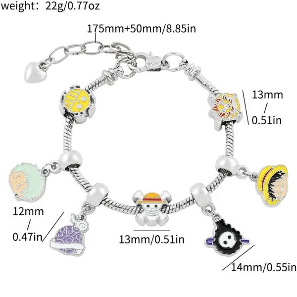 Japan Anime One Piece Bracelets Figure Monkey D. Luffy Pirate Beads Chains DIY Charms Bracelet for Women Jewelry Party Gifts