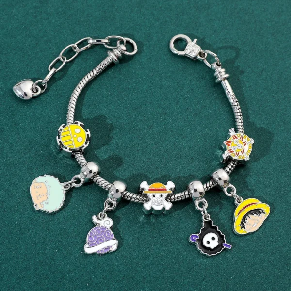 Japan Anime One Piece Bracelets Figure Monkey D. Luffy Pirate Beads Chains DIY Charms Bracelet for Women Jewelry Party Gifts