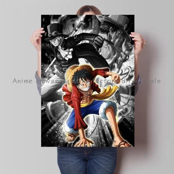 Japan Bandai Retro Anime Surrounding One Piece Luffy Art Canvas Painting Posters Print Mural Home Wall Aesthetic Room Decor