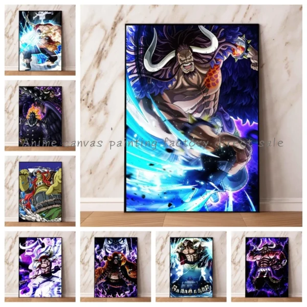 Japanese Anime One Piece Poster Character Whitebeard Canvas Painting Home Decoration Wall Art Painting Decorative Mural Gift