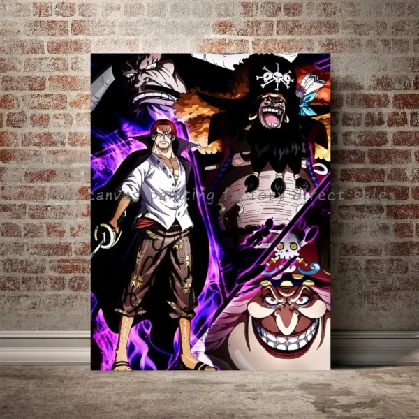 Japanese Anime One Piece Poster Character Whitebeard Canvas Painting Home Decoration Wall Art Painting Decorative Mural Gift