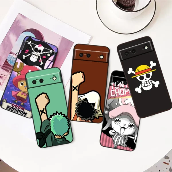 Japanese One Piece Cartoon For Google Pixel 8 7A 7 6A 6 5A 5 4 4A XL 5G Black Silicon Shockproof Shell Phone Case